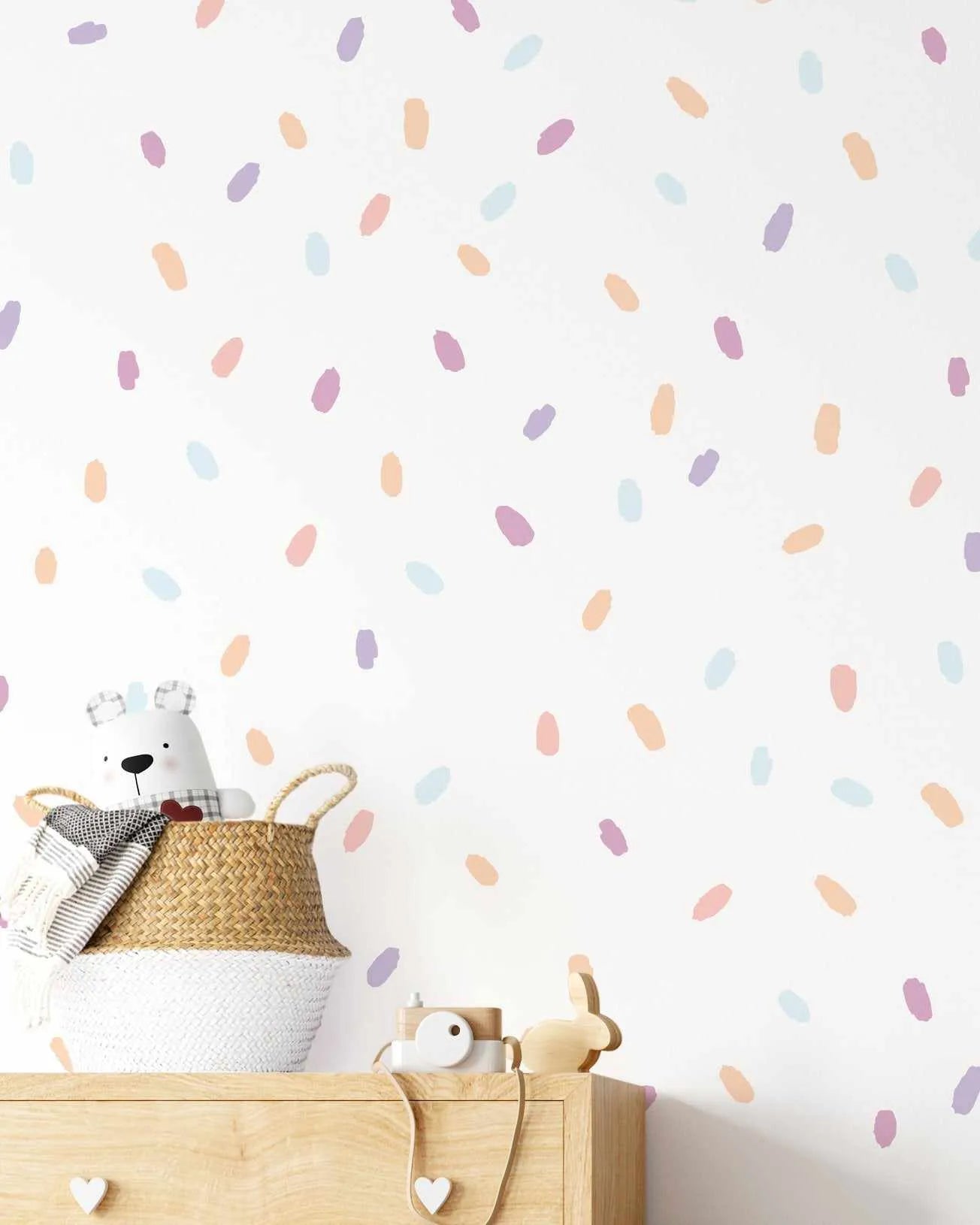 'Candy Sunsets' Super Fun Dots Decal Set | 174 dots!-Decals-Olive et Oriel-Decorate your kids bedroom wall decor with removable wall decals, these fabric kids decals are a great way to add colour and update your children's bedroom. Available as girls wall decals or boys wall decals, there are also nursery decals.