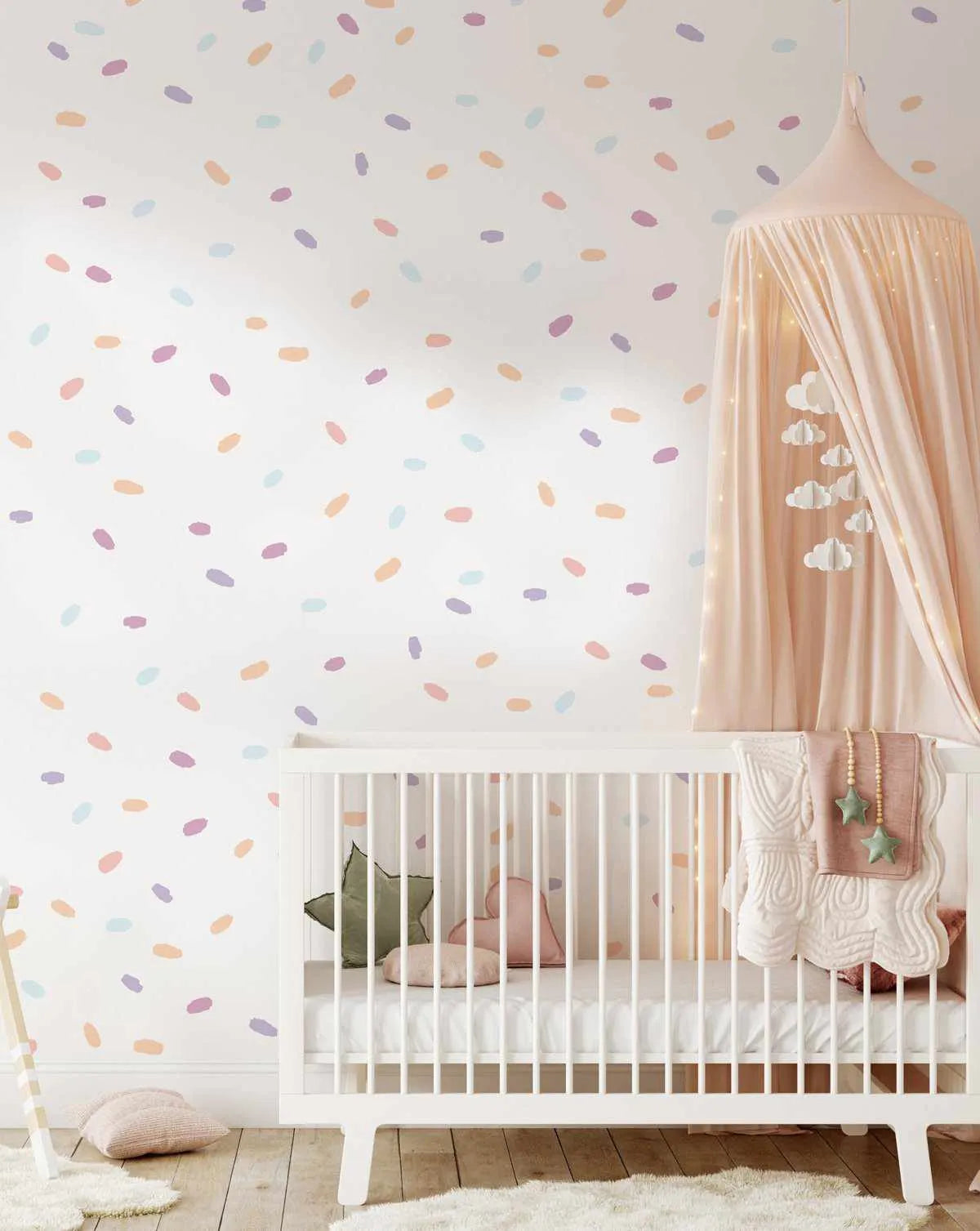 'Candy Sunsets' Super Fun Dots Decal Set | 174 dots!-Decals-Olive et Oriel-Decorate your kids bedroom wall decor with removable wall decals, these fabric kids decals are a great way to add colour and update your children's bedroom. Available as girls wall decals or boys wall decals, there are also nursery decals.