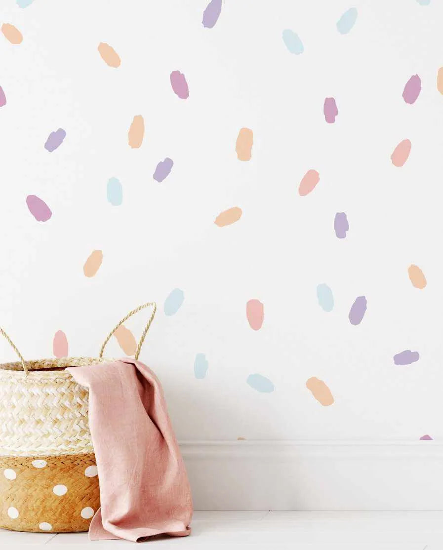 'Candy Sunsets' Super Fun Dots Decal Set | 174 dots!-Decals-Olive et Oriel-Decorate your kids bedroom wall decor with removable wall decals, these fabric kids decals are a great way to add colour and update your children's bedroom. Available as girls wall decals or boys wall decals, there are also nursery decals.