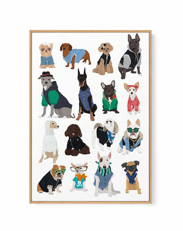 Canine Catwalk | Framed Canvas Art Print from Olive et Oriel where you can shop wallpaper and artworks online