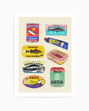Canned Fish by Studio Mandariini | Art Print from Olive et Oriel where you can shop wallpaper and artworks online
