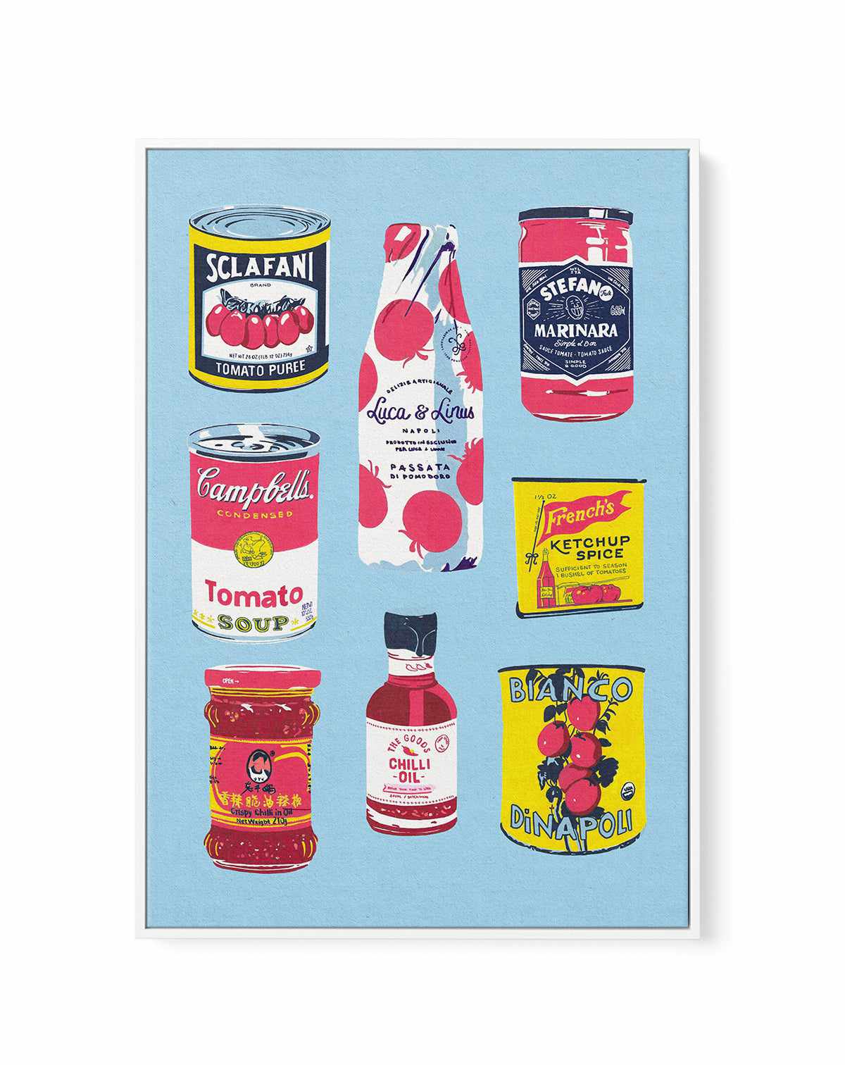 Canned Tomatoes By Studio Mandariini | Framed Canvas Art Print