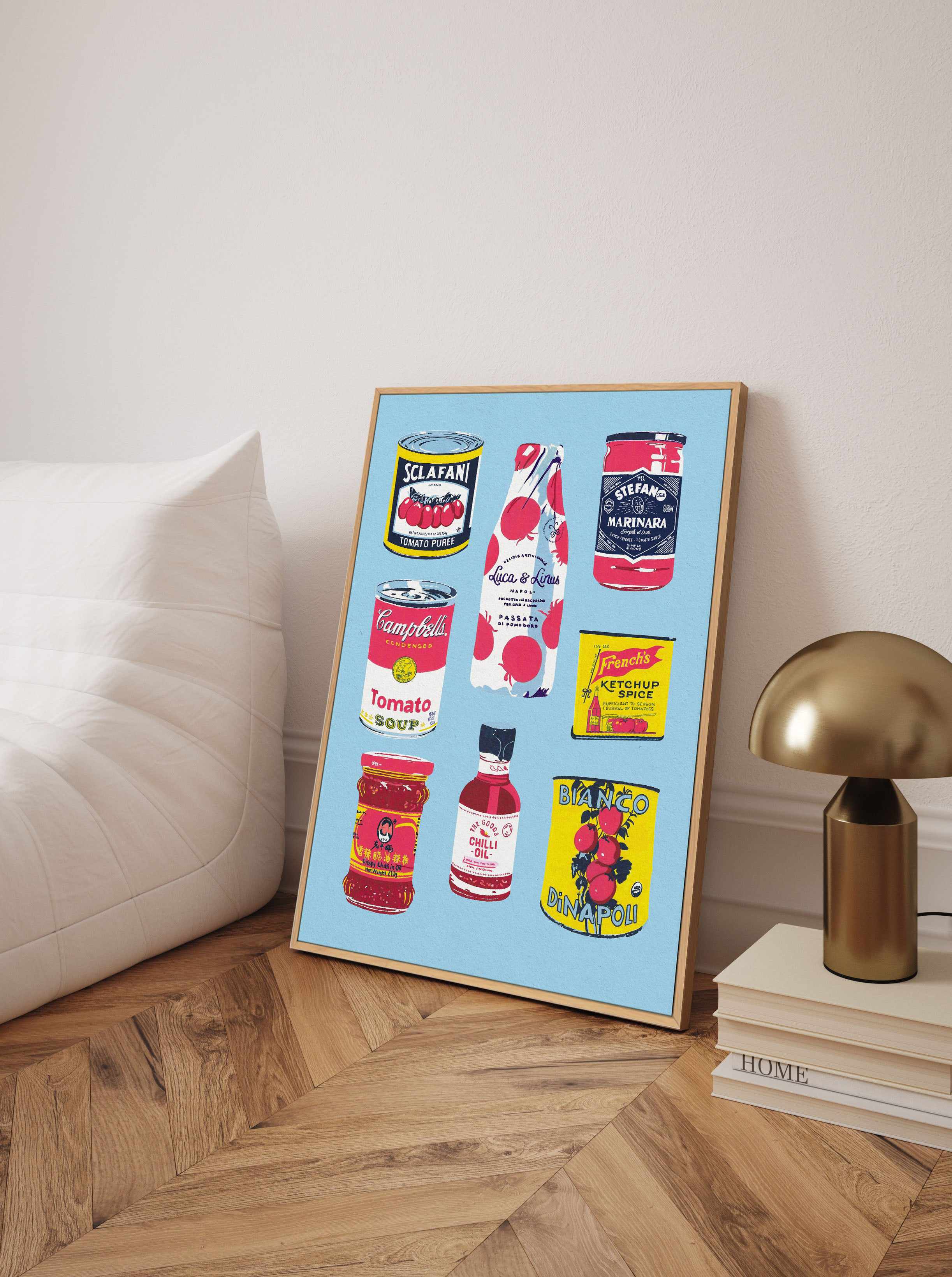 Canned Tomatoes By Studio Mandariini | Framed Canvas Art Print