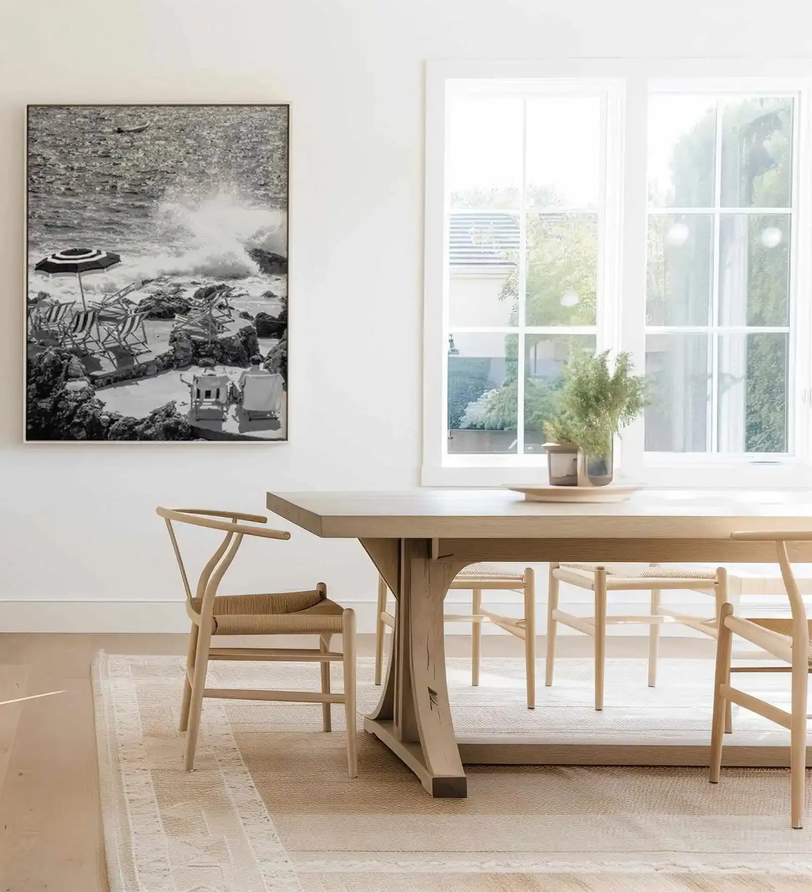 Capri Beach Club I | B&W | Framed Canvas Art Print from Olive et Oriel where you can shop wallpaper and artworks online