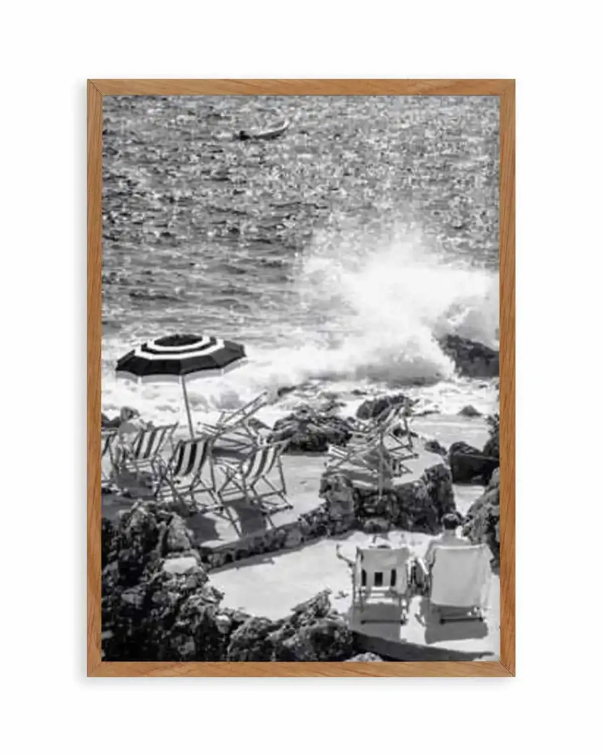 Capri Beach Club I | B&W Art Print from Olive et Oriel where you can shop wallpaper and artworks online
