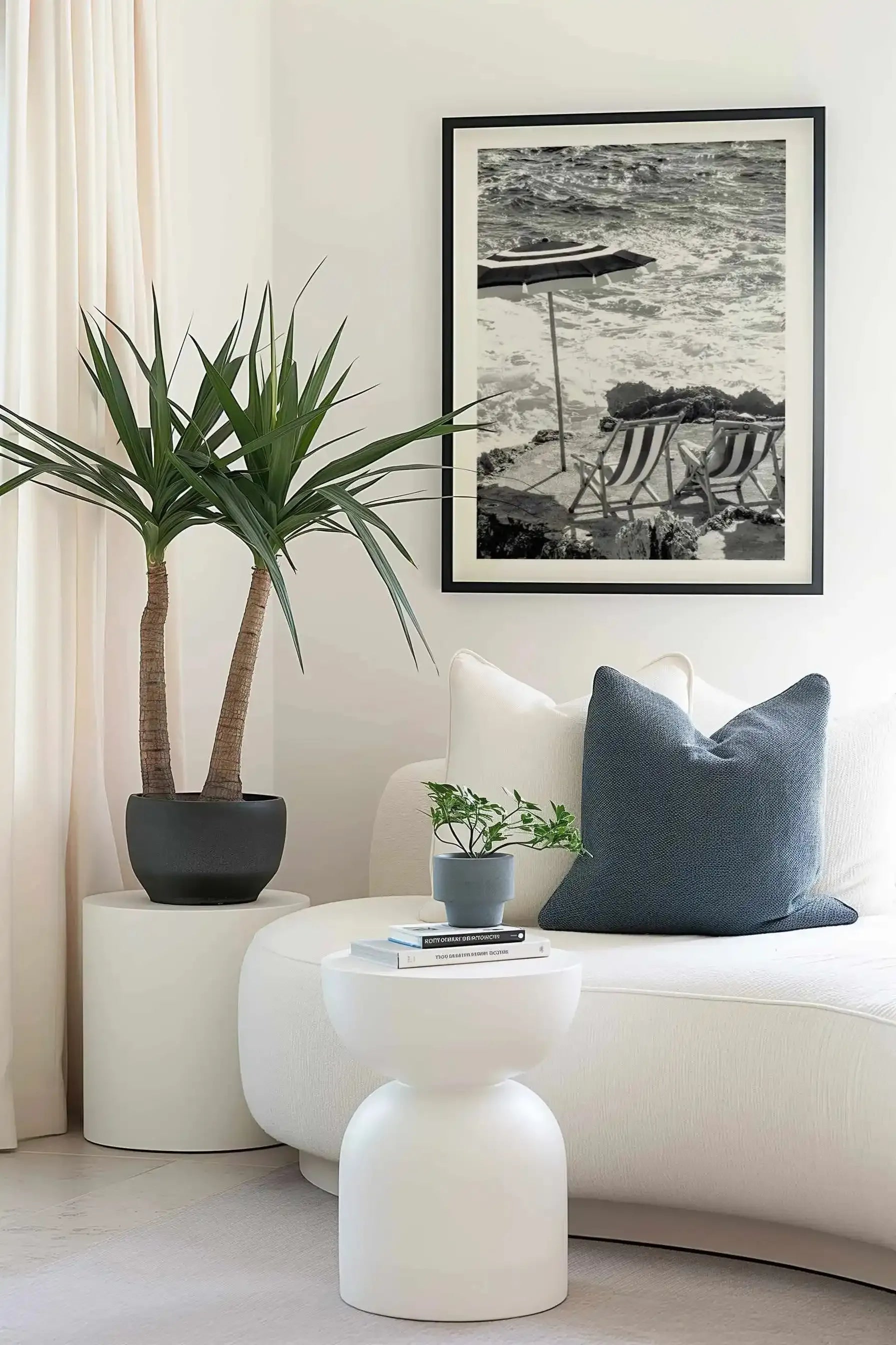 Capri Beach Club II B&W Art Print from Olive et Oriel where you can shop wallpaper and artworks online