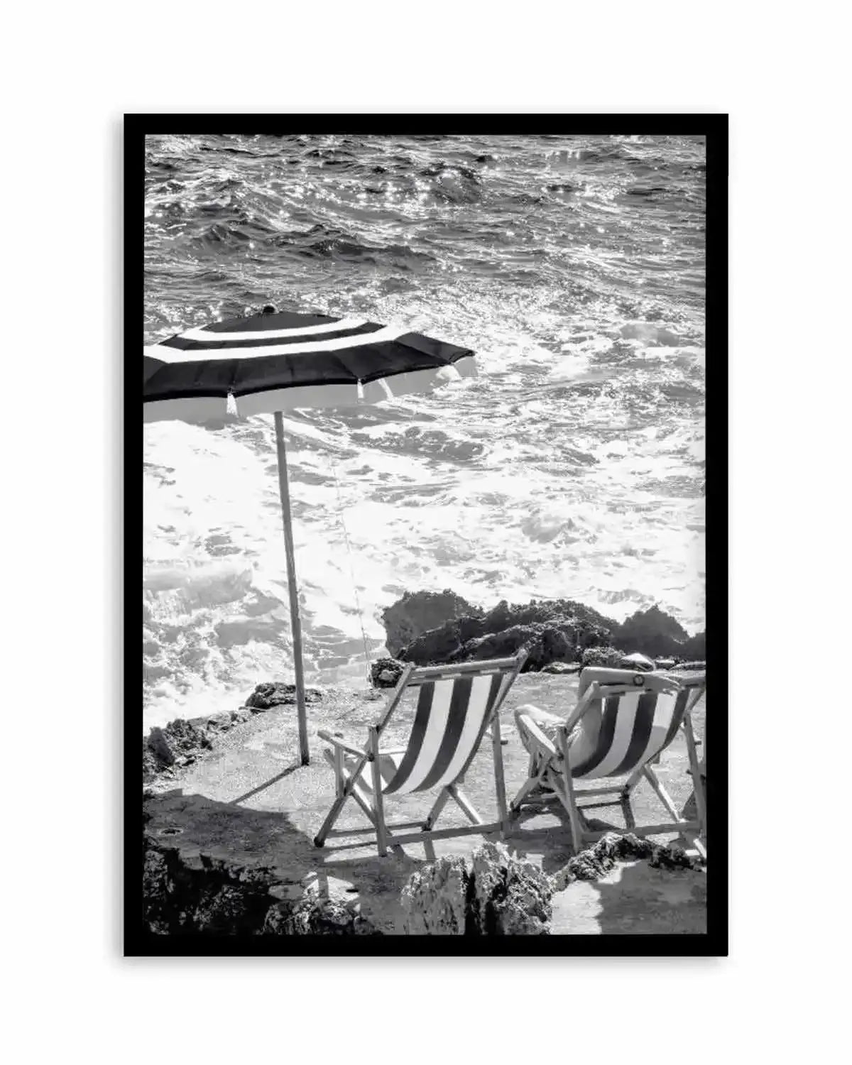 Capri Beach Club II B&W Art Print from Olive et Oriel where you can shop wallpaper and artworks online