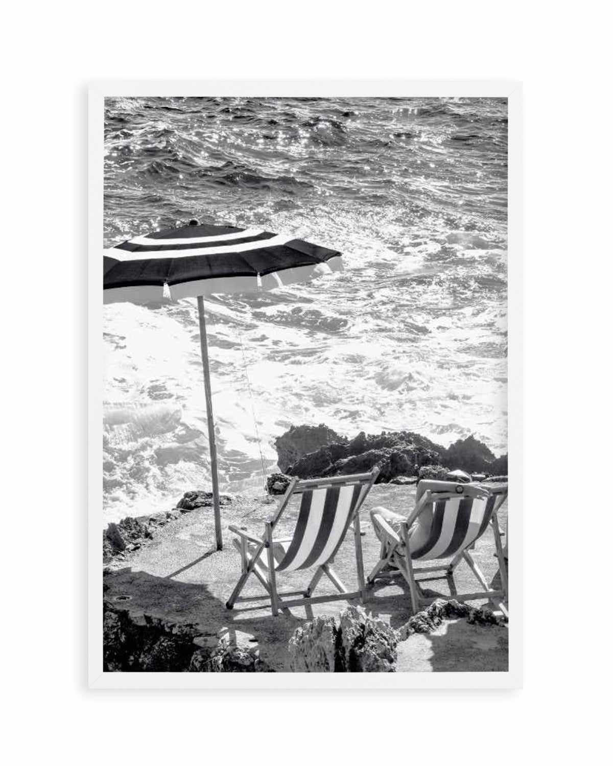 Capri Beach Club II B&W Art Print