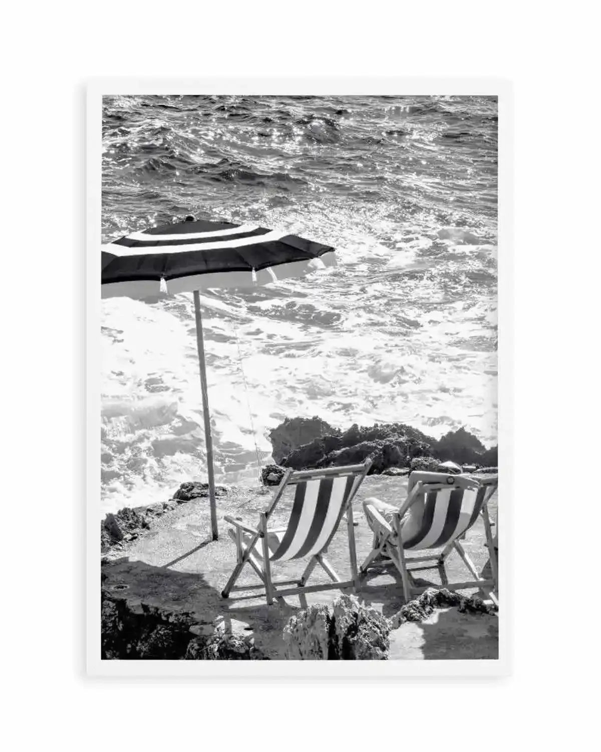 Capri Beach Club II B&W Art Print from Olive et Oriel where you can shop wallpaper and artworks online