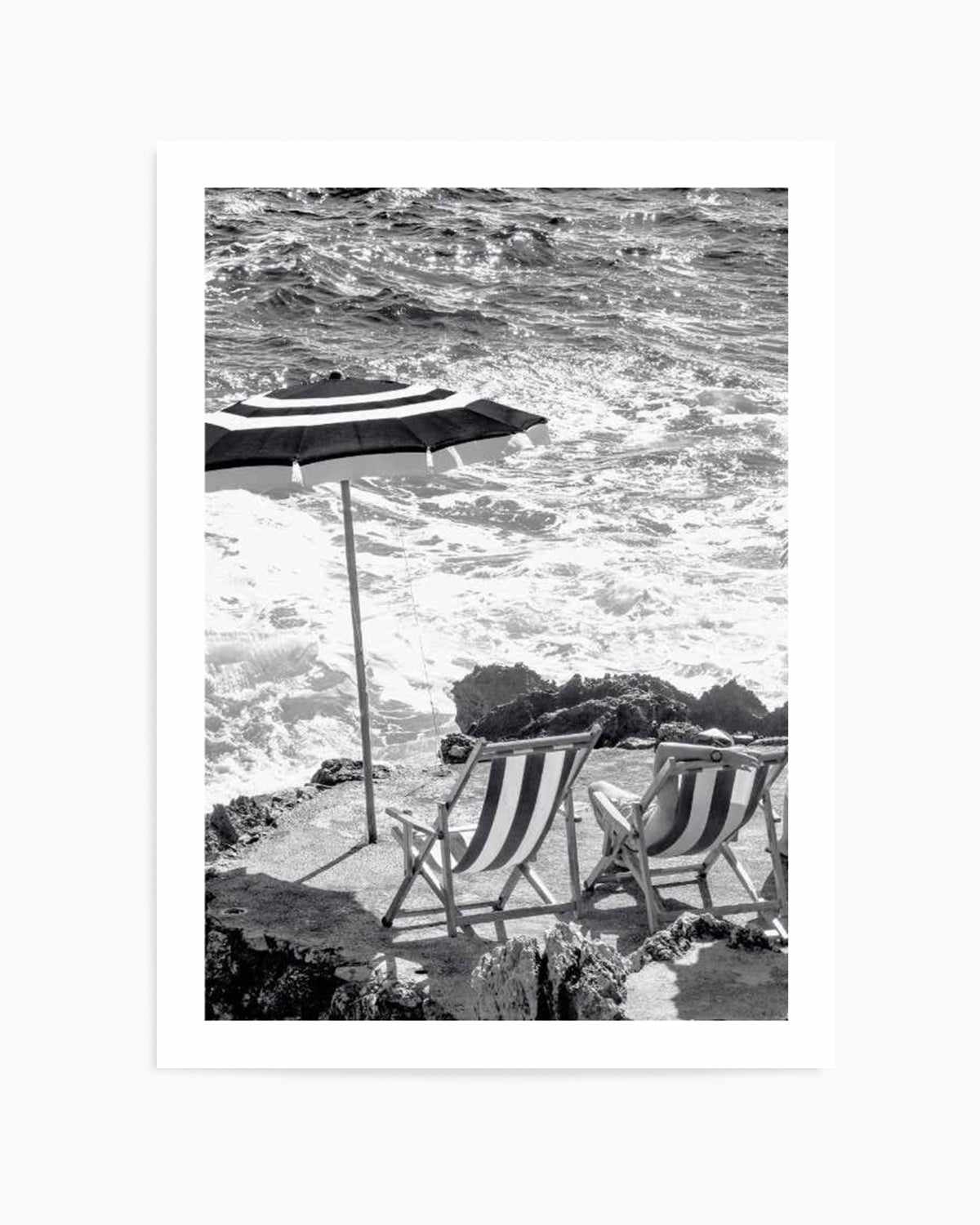 Capri Beach Club II B&W Art Print