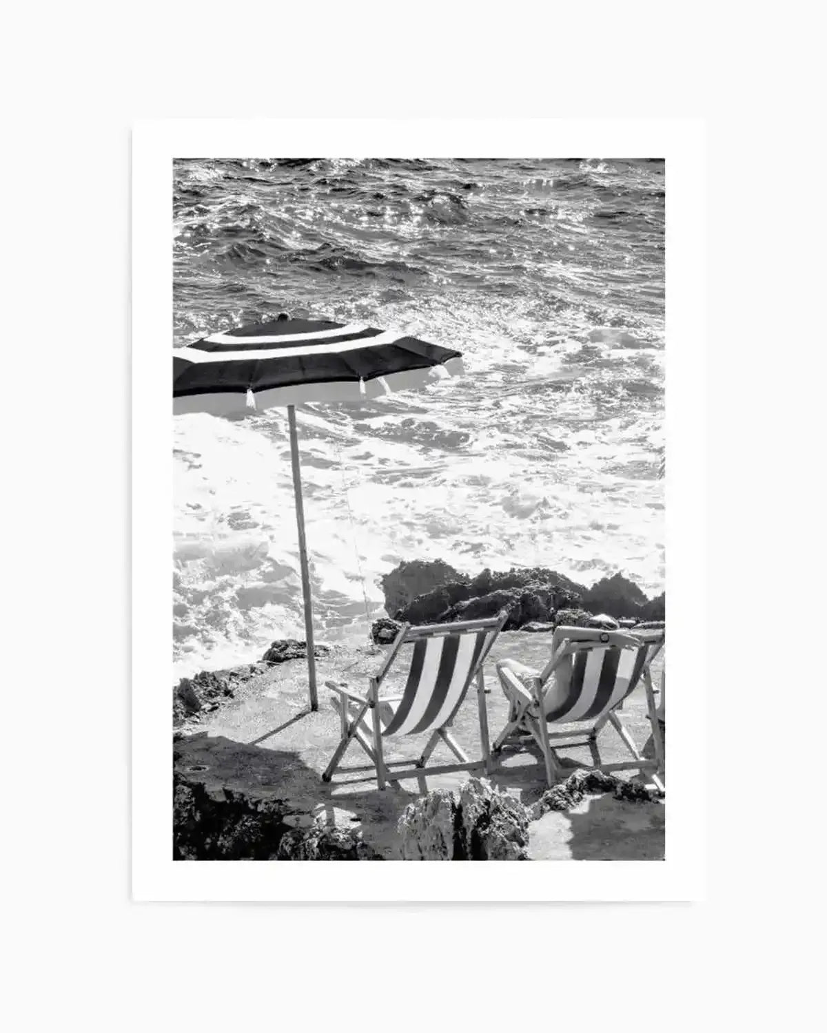Capri Beach Club II B&W Art Print from Olive et Oriel where you can shop wallpaper and artworks online