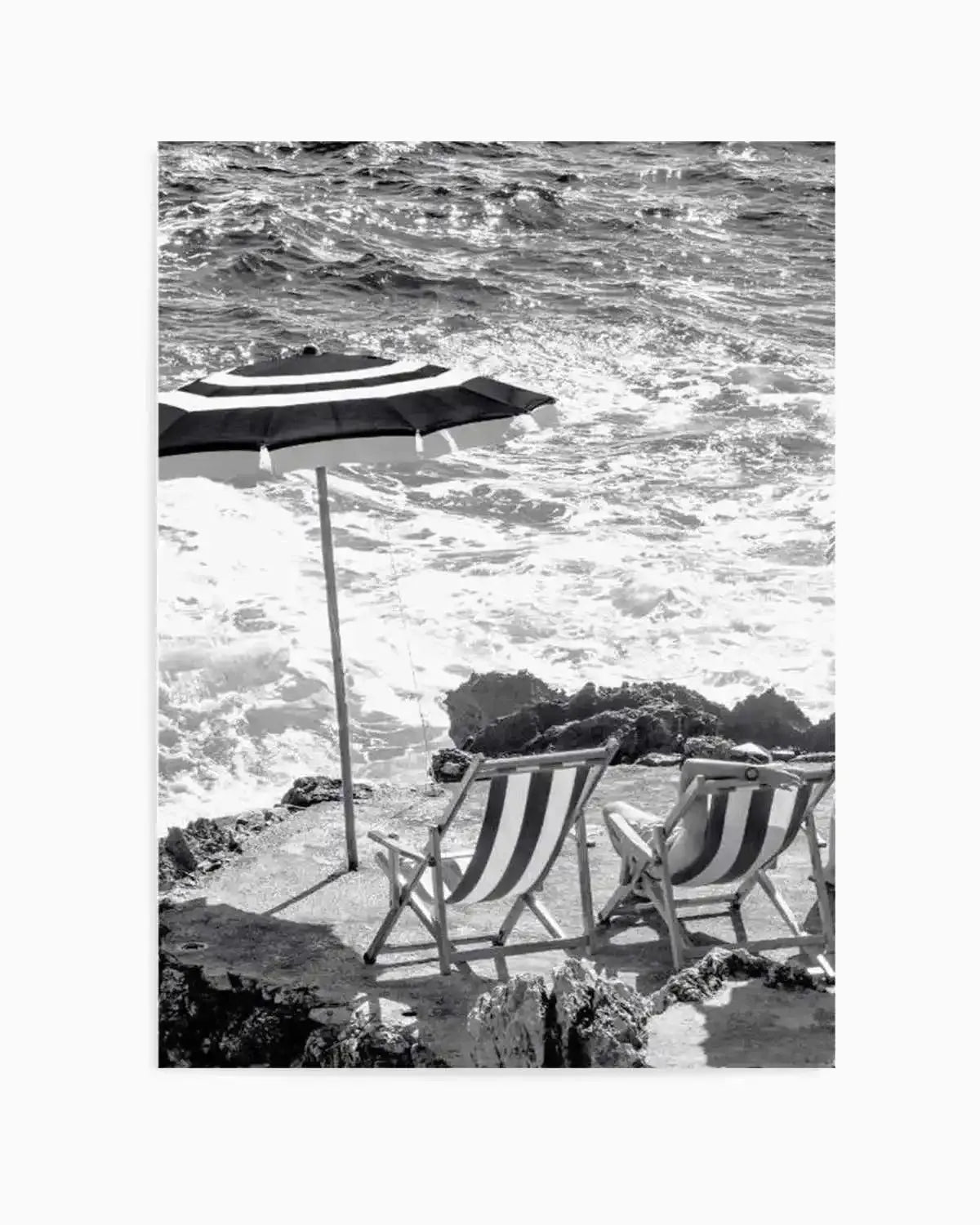 Capri Beach Club II B&W Art Print from Olive et Oriel where you can shop wallpaper and artworks online
