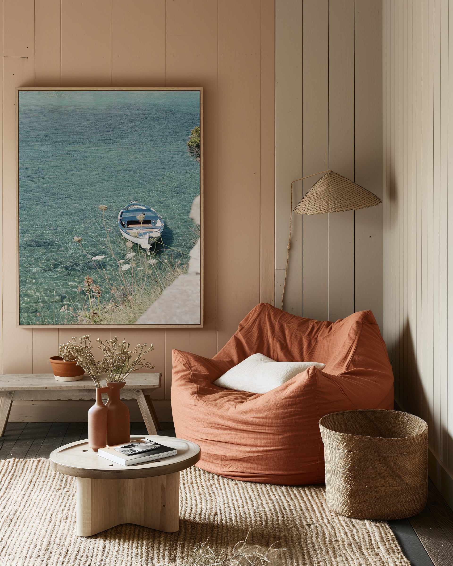 Capri Boat by Renee Rae | Framed Canvas Art Print