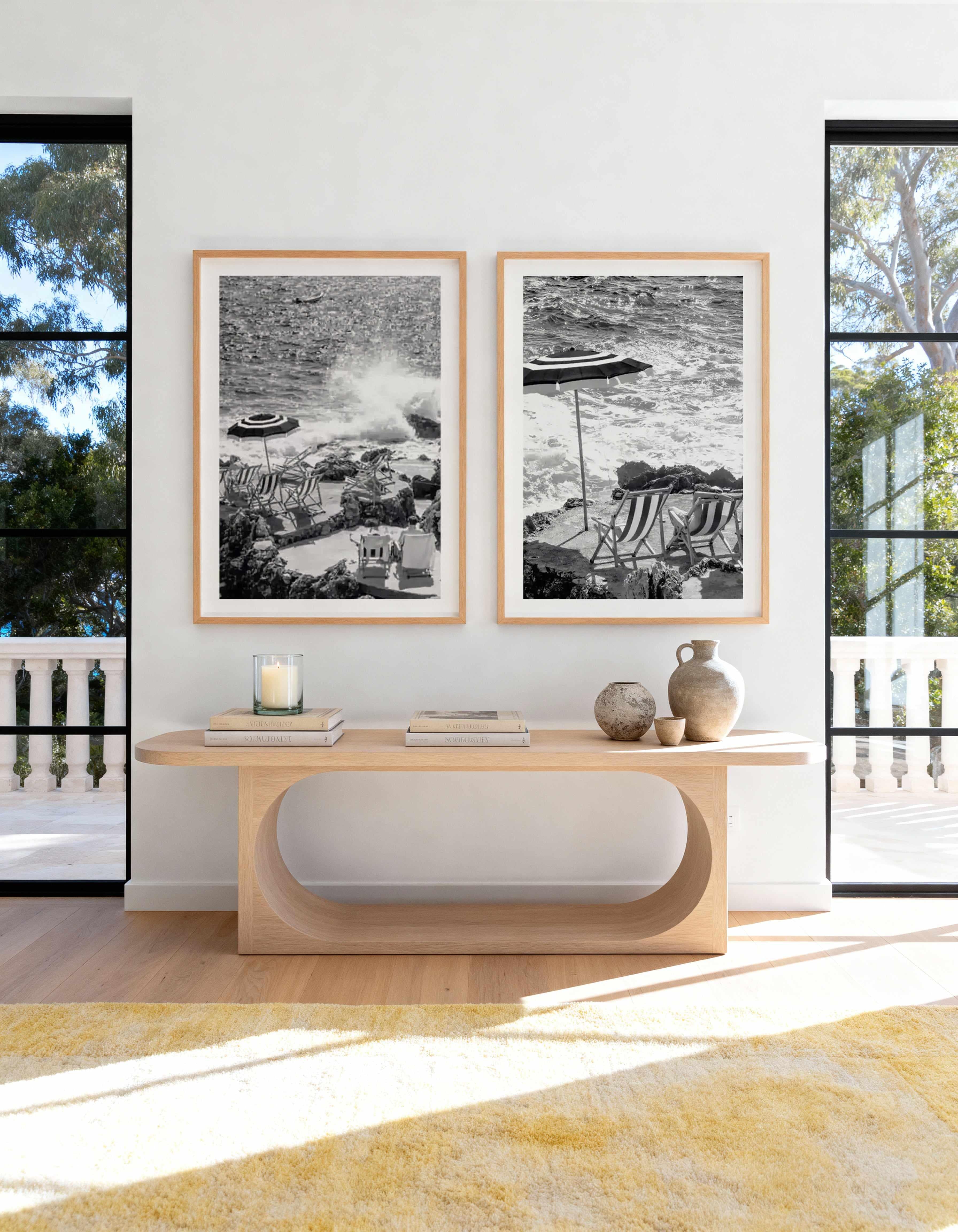 Capri Beach Club B&W I & II Art Print Set of 2 | Matching Wall Art from Olive et Oriel where you can shop wallpaper and artworks online