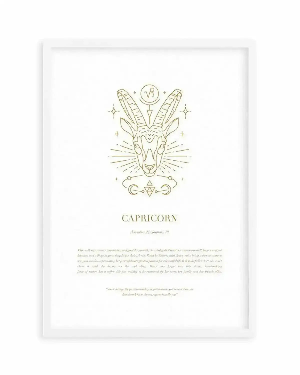 Capricorn | Celestial Zodiac Art Print from Olive et Oriel where you can shop wallpaper and artworks online