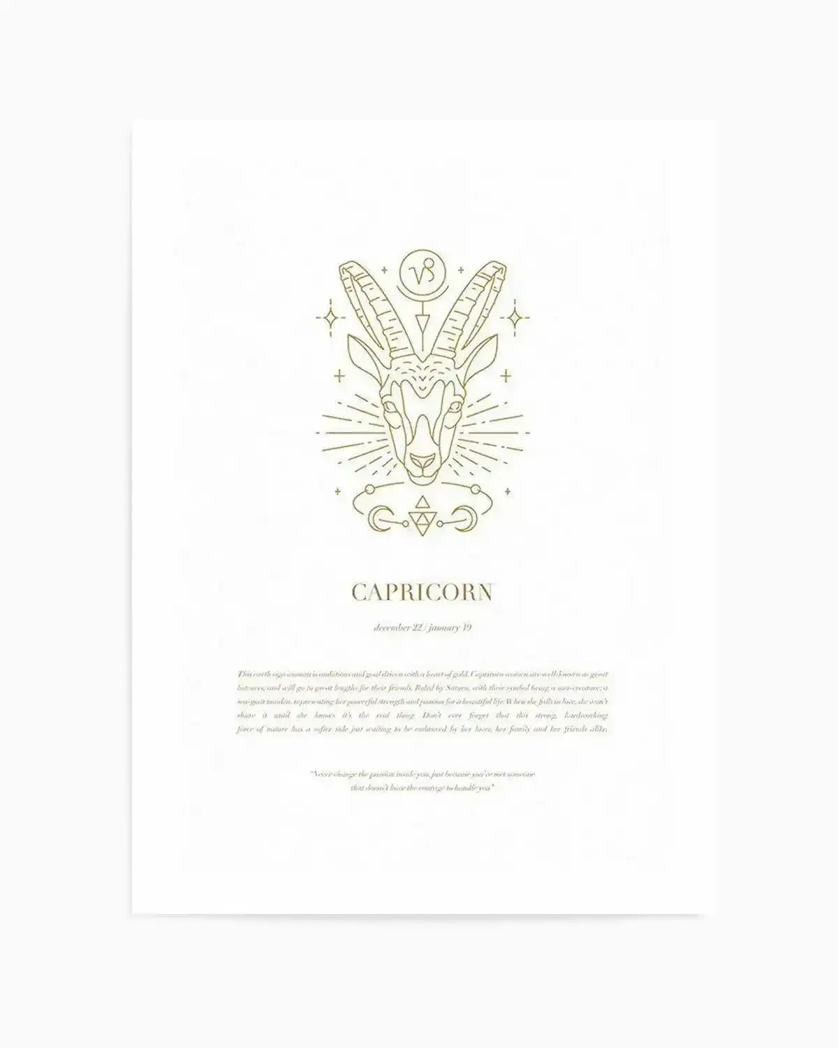 Capricorn | Celestial Zodiac Art Print from Olive et Oriel where you can shop wallpaper and artworks online