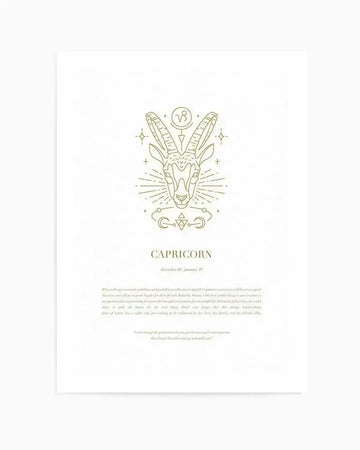 Capricorn | Celestial Zodiac Art Print from Olive et Oriel where you can shop wallpaper and artworks online