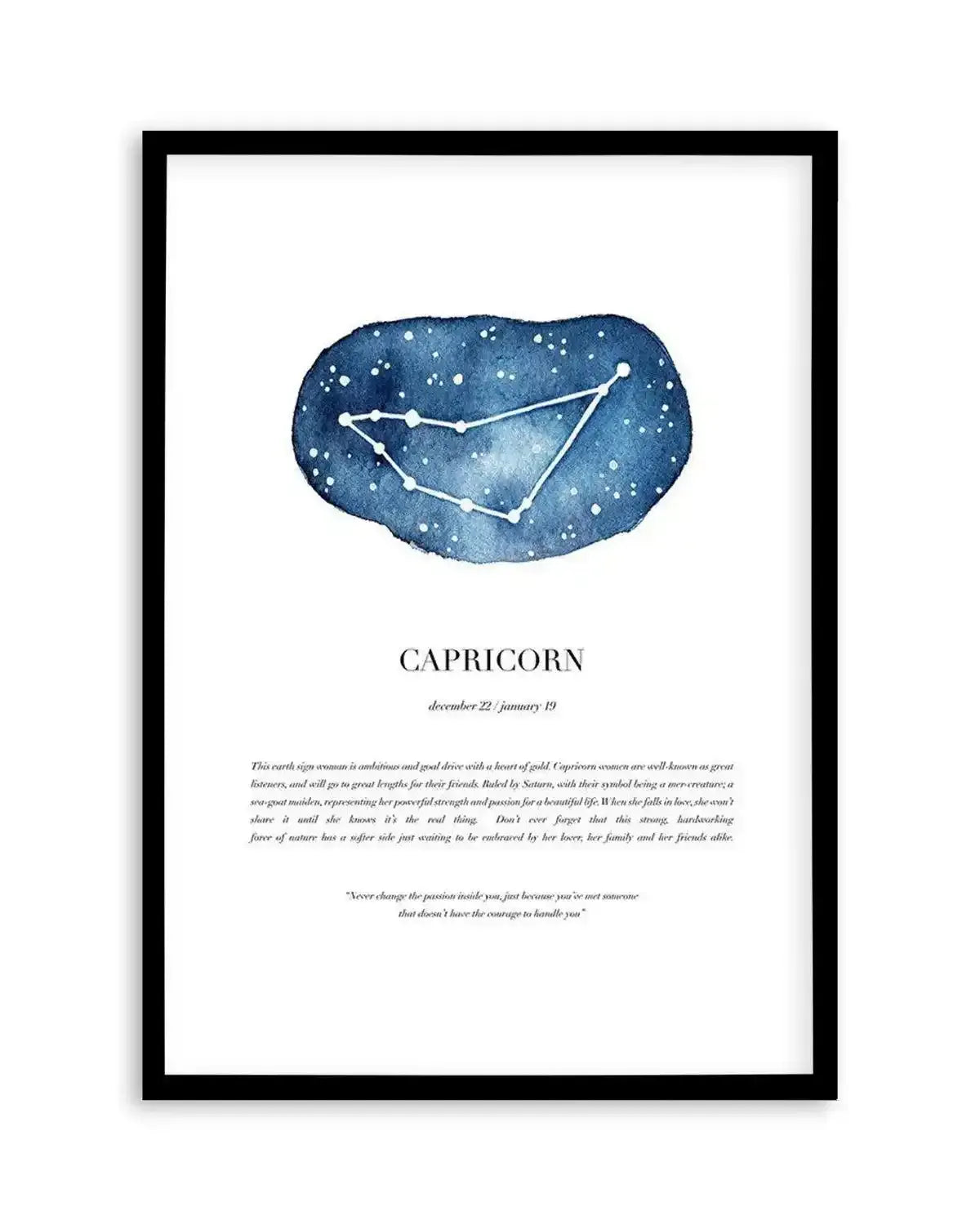 Capricorn | Watercolour Zodiac Art Print from Olive et Oriel where you can shop wallpaper and artworks online