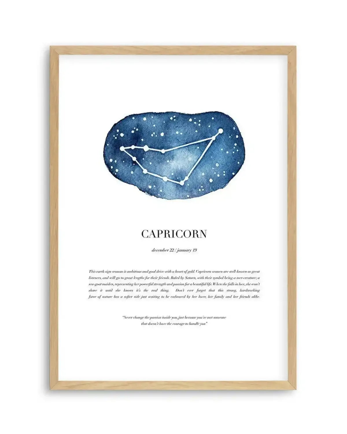 Capricorn | Watercolour Zodiac Art Print from Olive et Oriel where you can shop wallpaper and artworks online