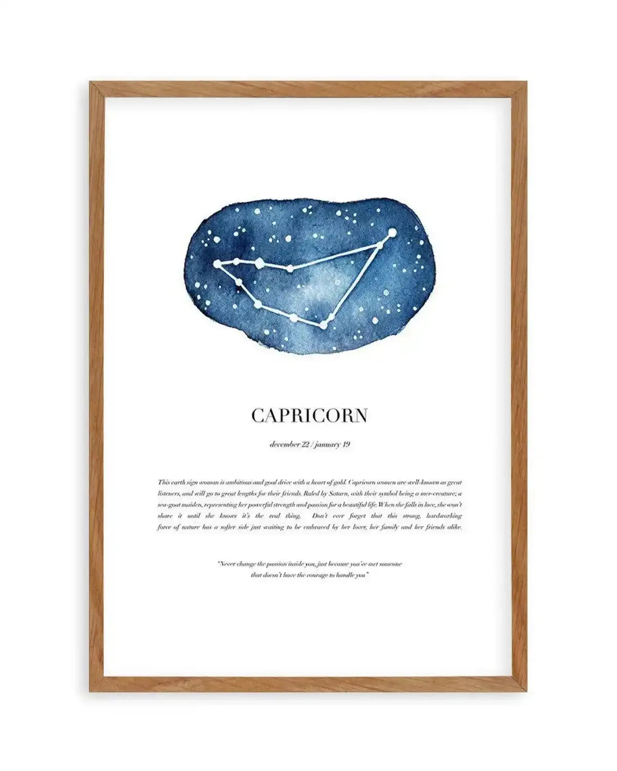 Capricorn | Watercolour Zodiac Art Print from Olive et Oriel where you can shop wallpaper and artworks online