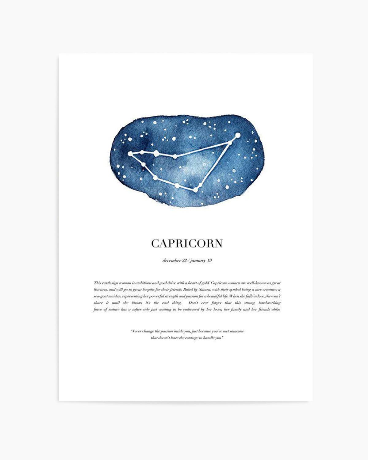 Capricorn | Watercolour Zodiac Art Print