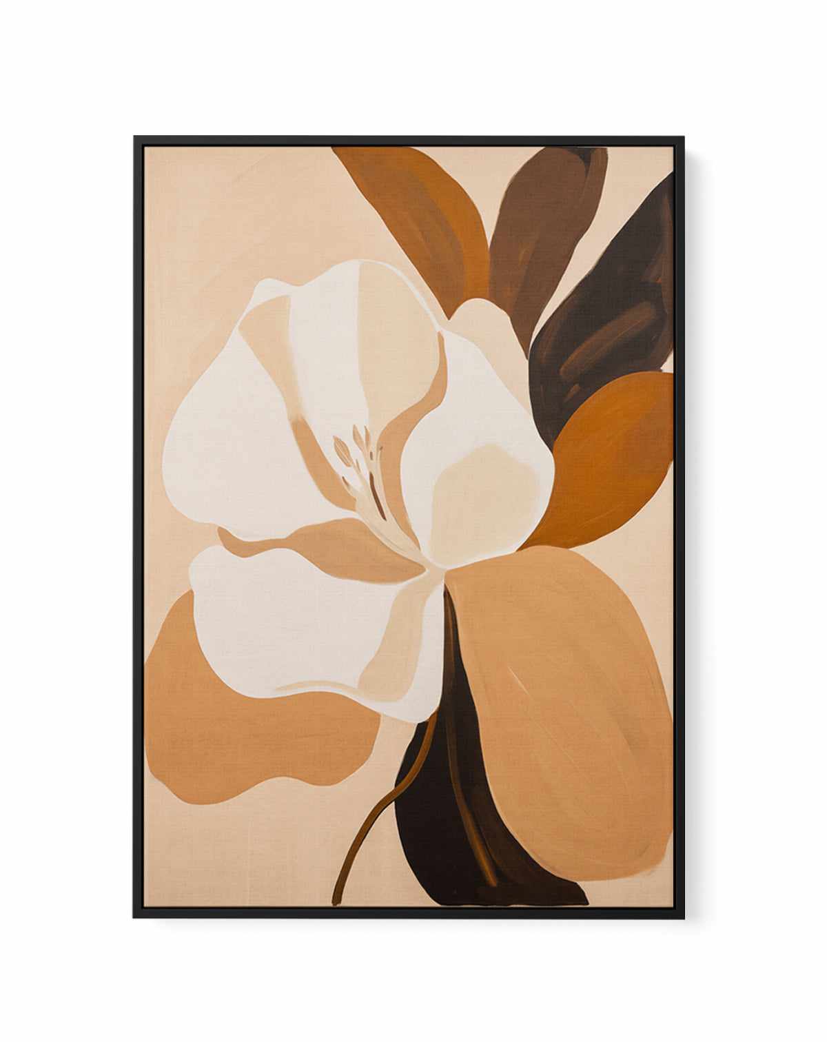 Caramel Flora I | Framed Canvas Art Print