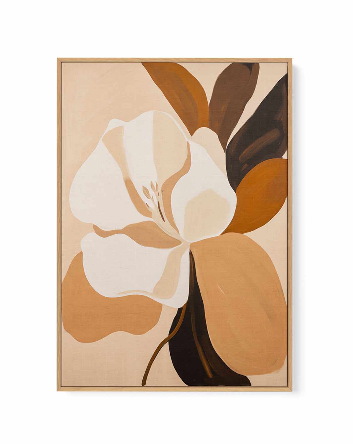 Caramel Flora I | Framed Canvas Art Print