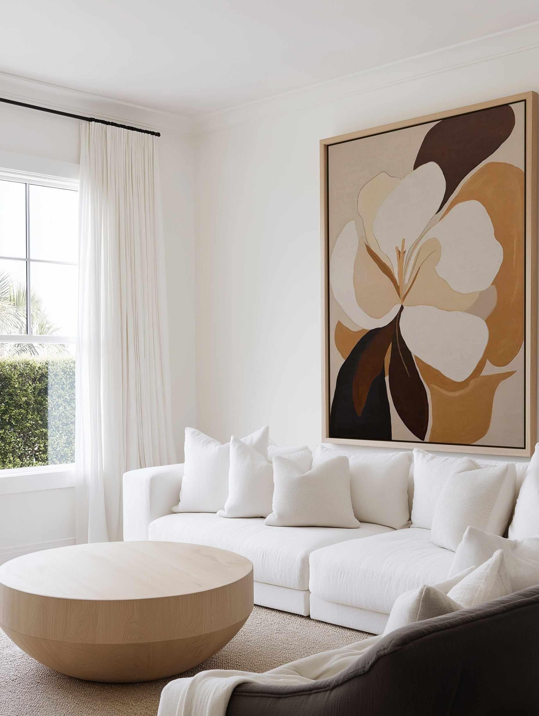 Caramel Flora II | Framed Canvas Art Print from Olive et Oriel where you can shop wallpaper and artworks online