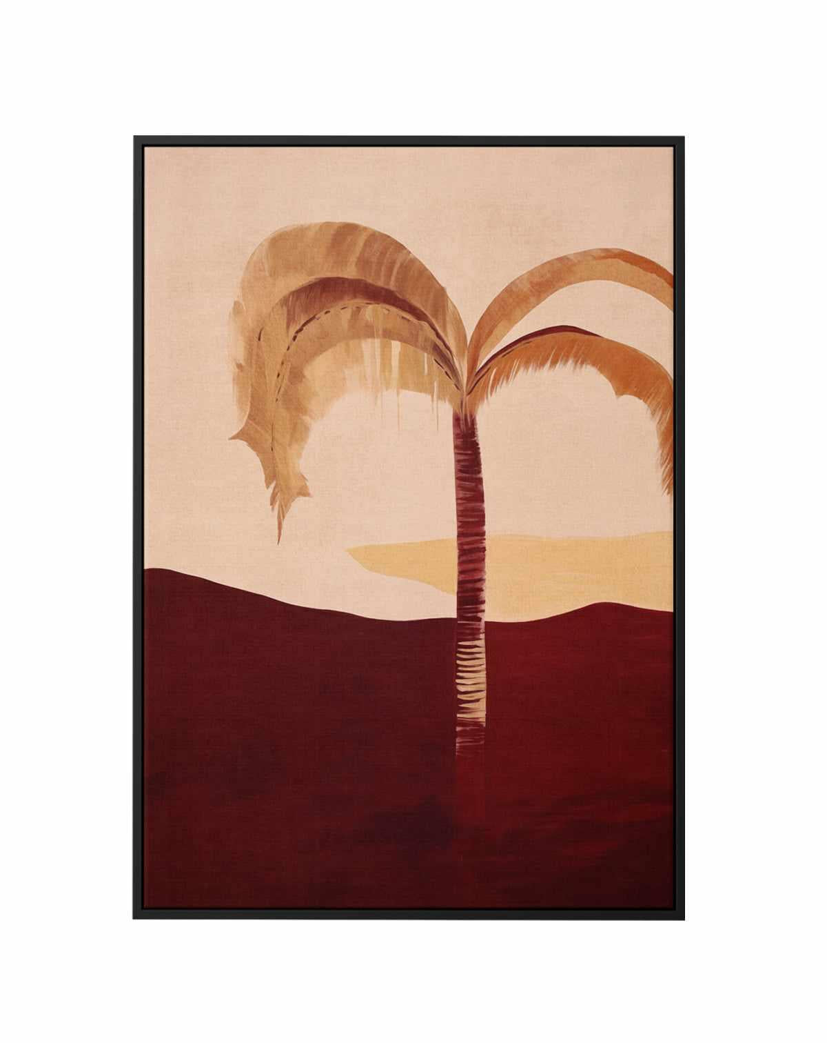 Carmine Palm I | Framed Canvas Art Print from Olive et Oriel where you can shop wallpaper and artworks online