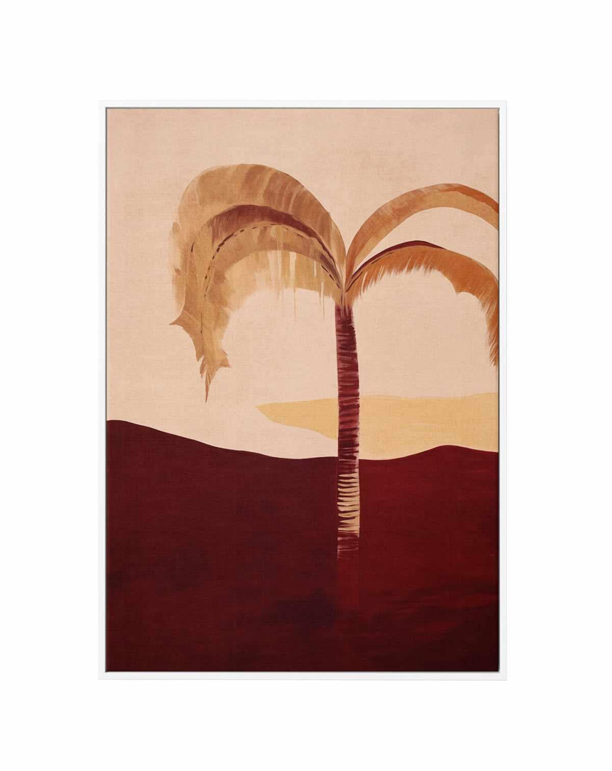 Carmine Palm I | Framed Canvas Art Print from Olive et Oriel where you can shop wallpaper and artworks online