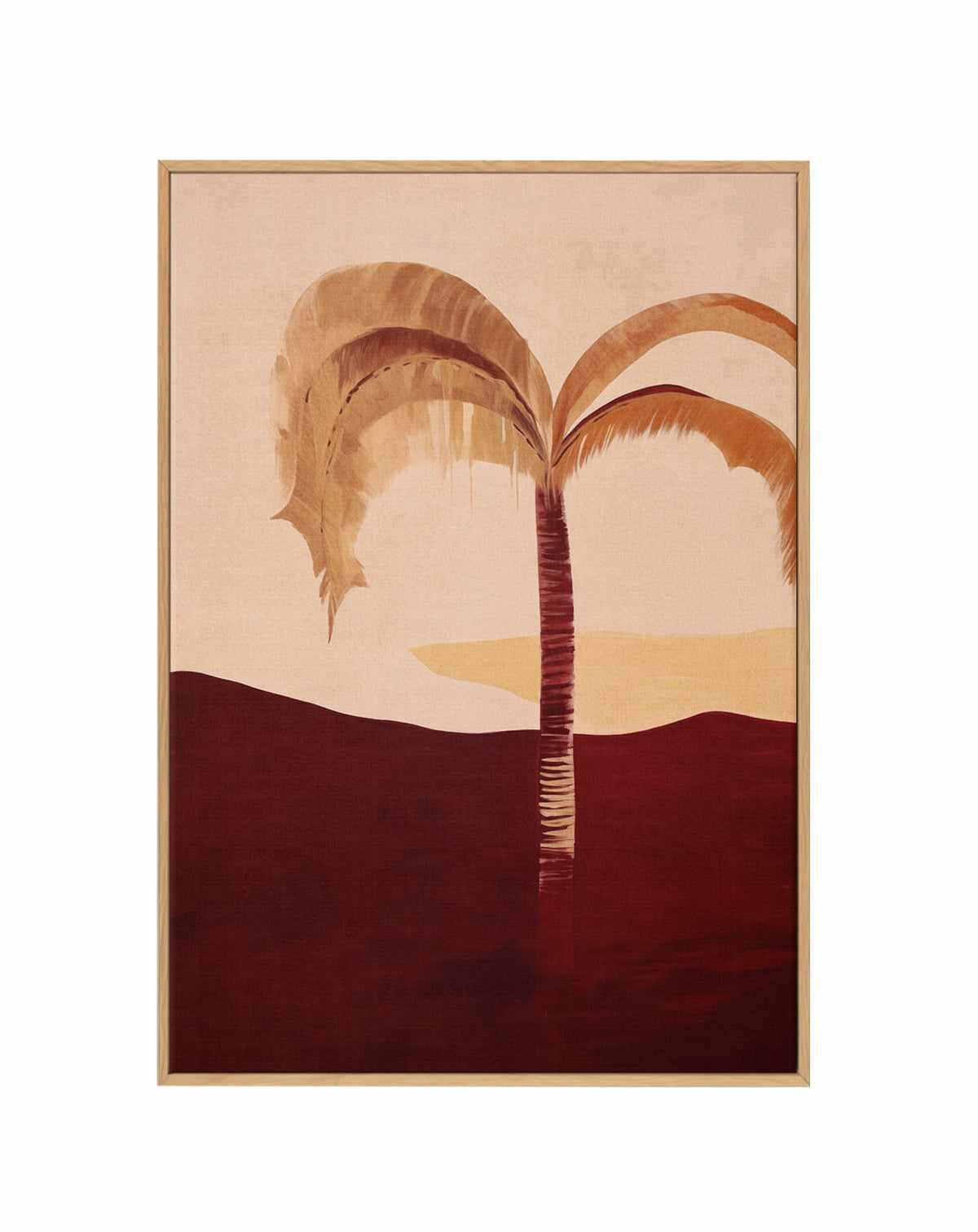 Carmine Palm I | Framed Canvas Art Print from Olive et Oriel where you can shop wallpaper and artworks online