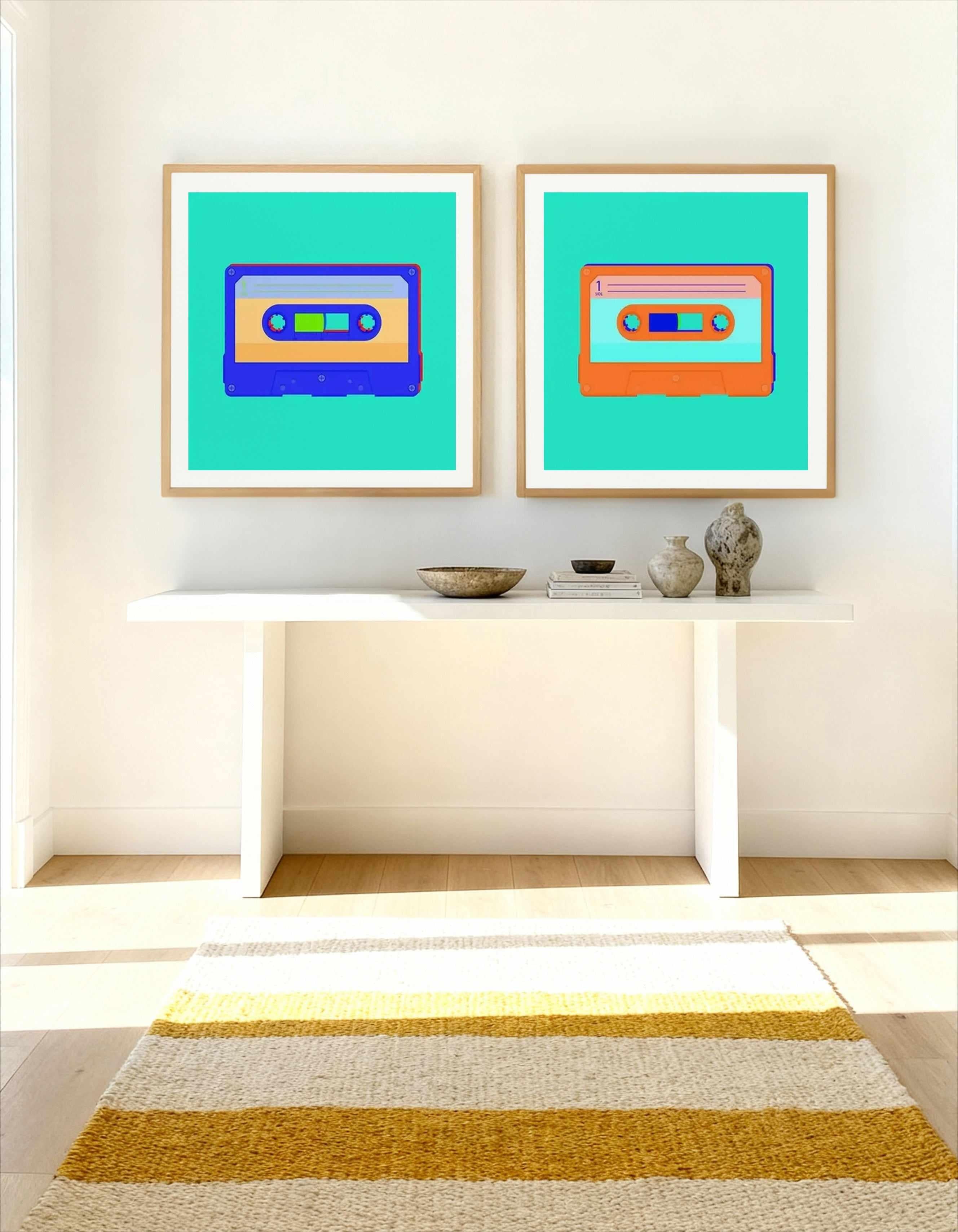 Cassette Pop I & II Art Print Set of 2 | Matching Wall Art