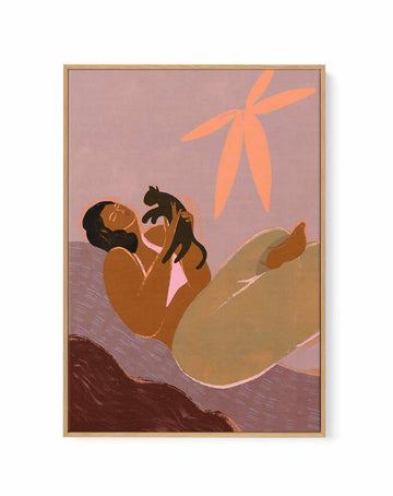 Cat Lady by Arty Guava | Framed Canvas Art Print from Olive et Oriel where you can shop wallpaper and artworks online