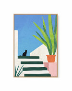 Cat, Greece by Henry Rivers | Framed Canvas Art Print