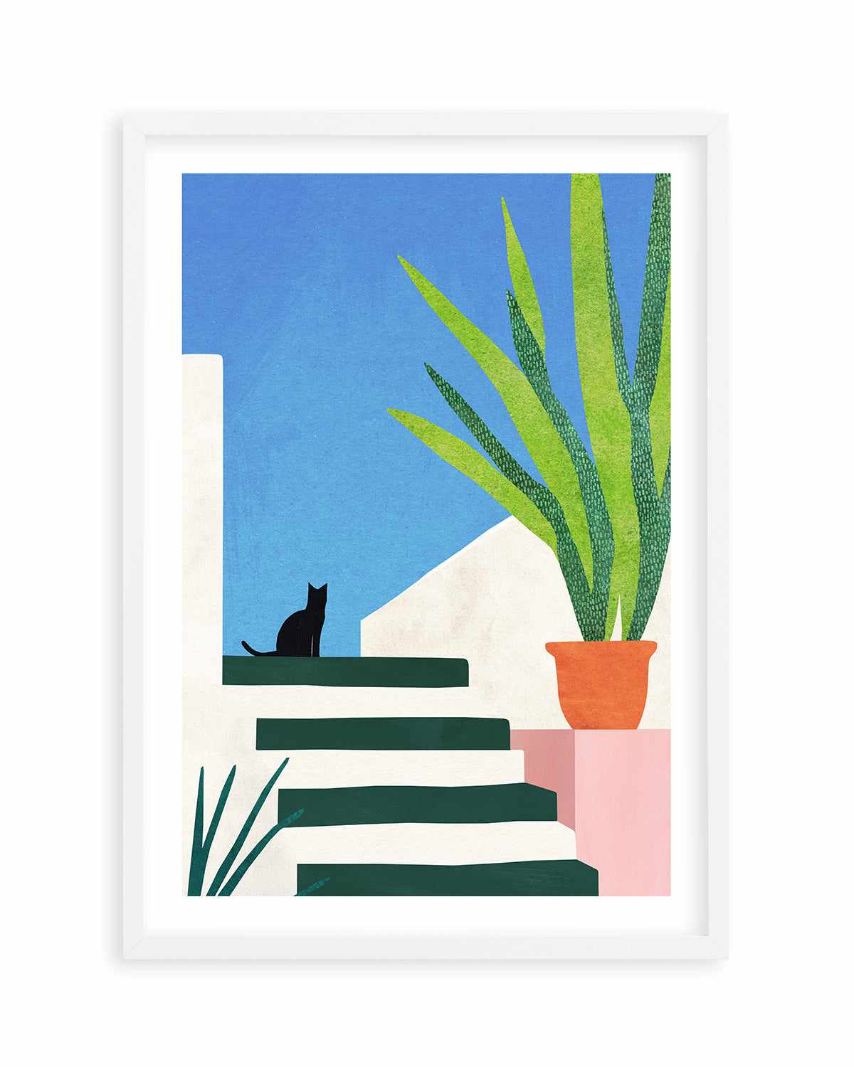 Cat, Greece by Henry Rivers Art Print