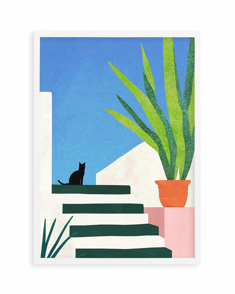 Cat, Greece by Henry Rivers Art Print