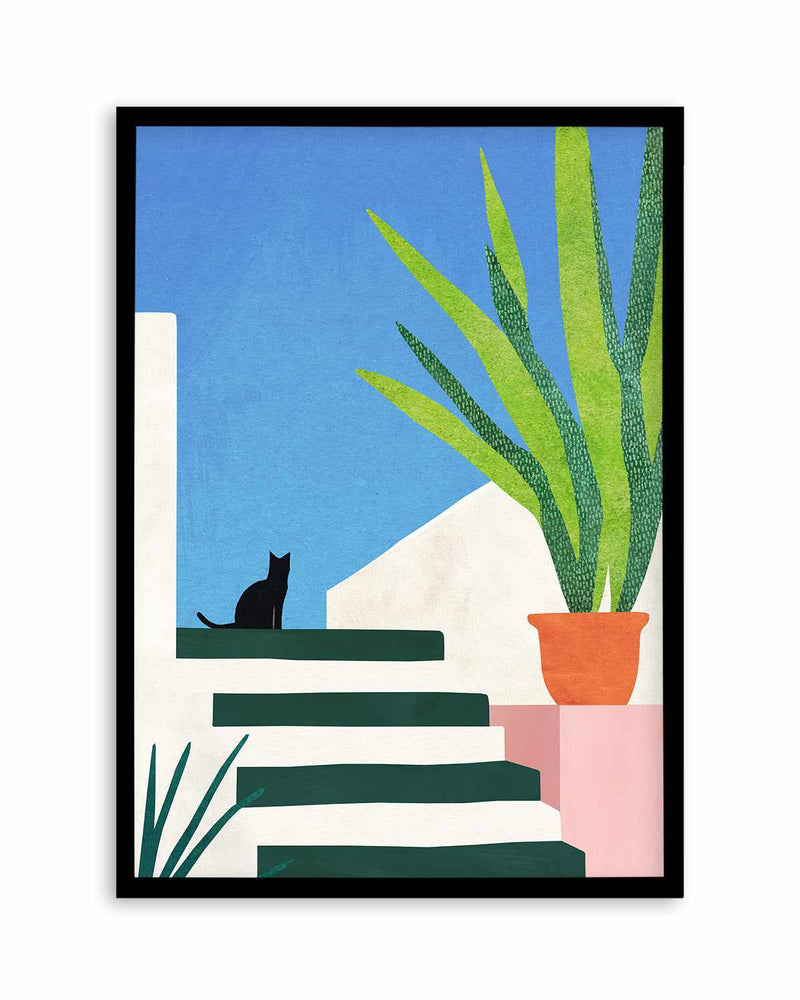Cat, Greece by Henry Rivers Art Print