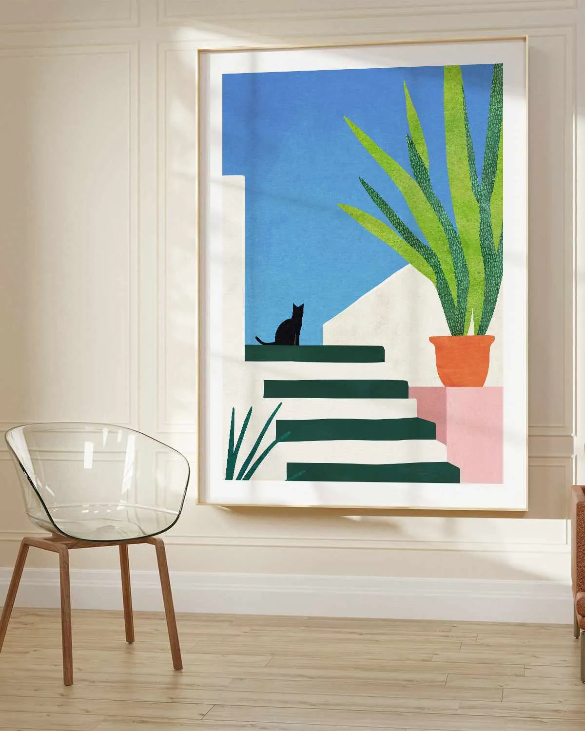 Cat, Greece by Henry Rivers Art Print from Olive et Oriel where you can shop wallpaper and artworks online