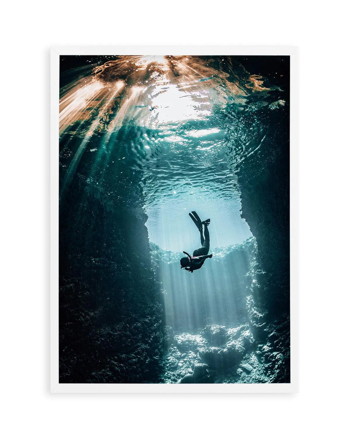 Cave Dive Art Print from Olive et Oriel where you can shop wallpaper and artworks online