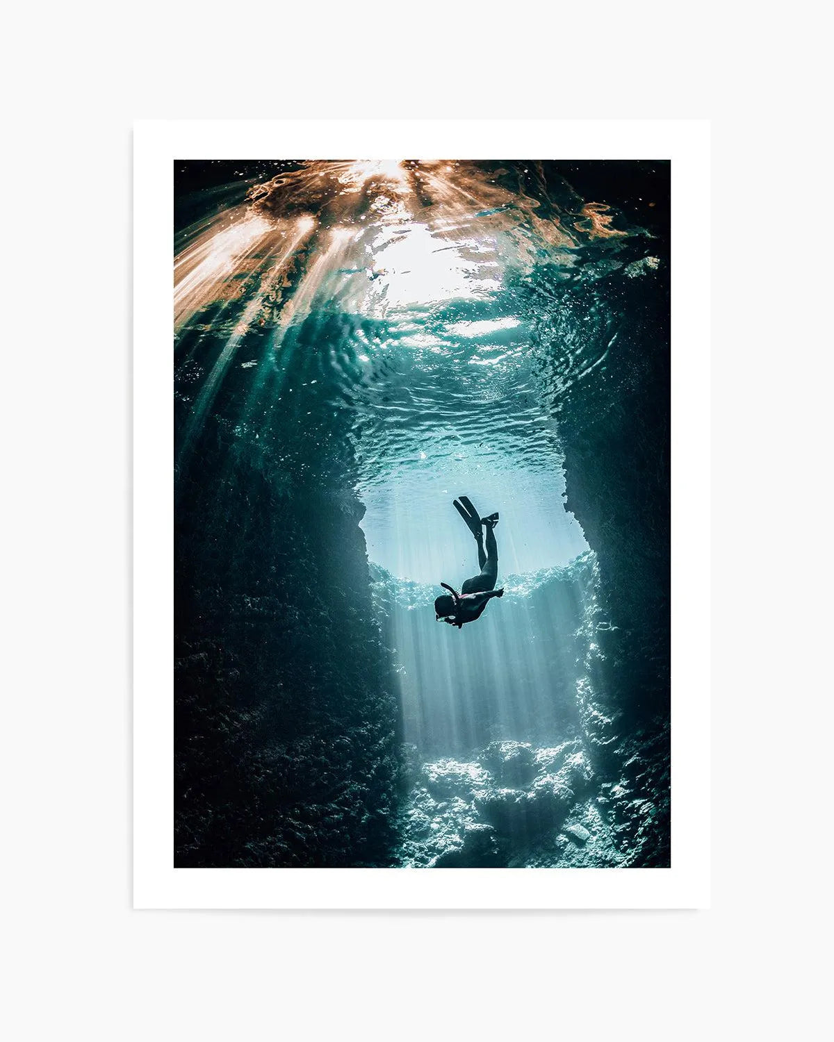 Cave Dive Art Print from Olive et Oriel where you can shop wallpaper and artworks online