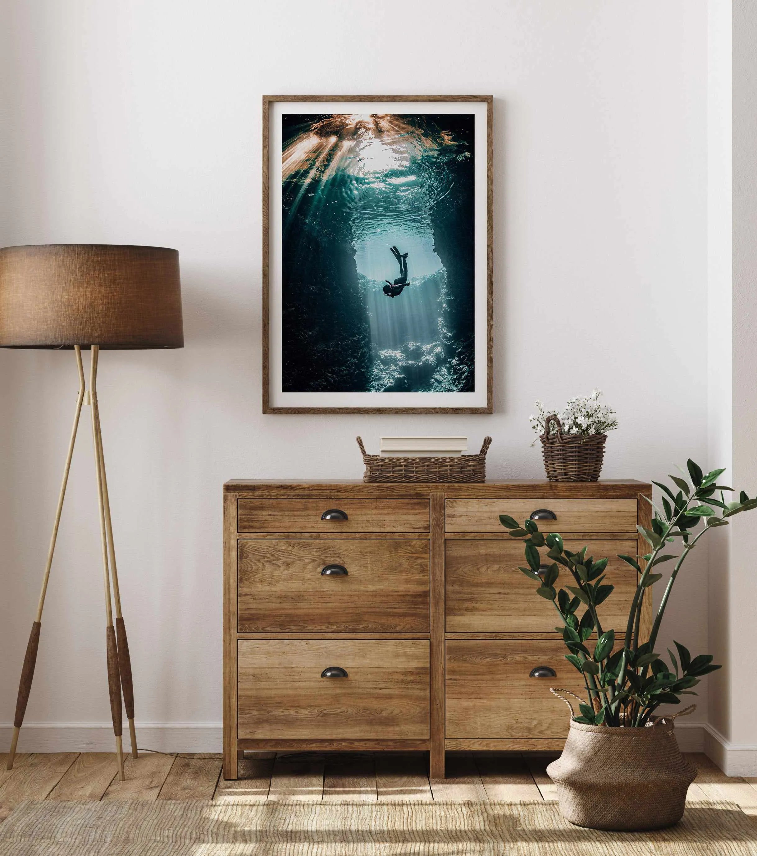 Cave Dive Art Print from Olive et Oriel where you can shop wallpaper and artworks online