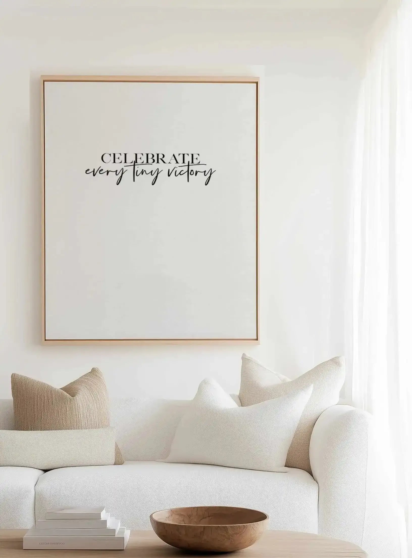 Celebrate Every Tiny Victory | Framed Canvas Art Print from Olive et Oriel where you can shop wallpaper and artworks online
