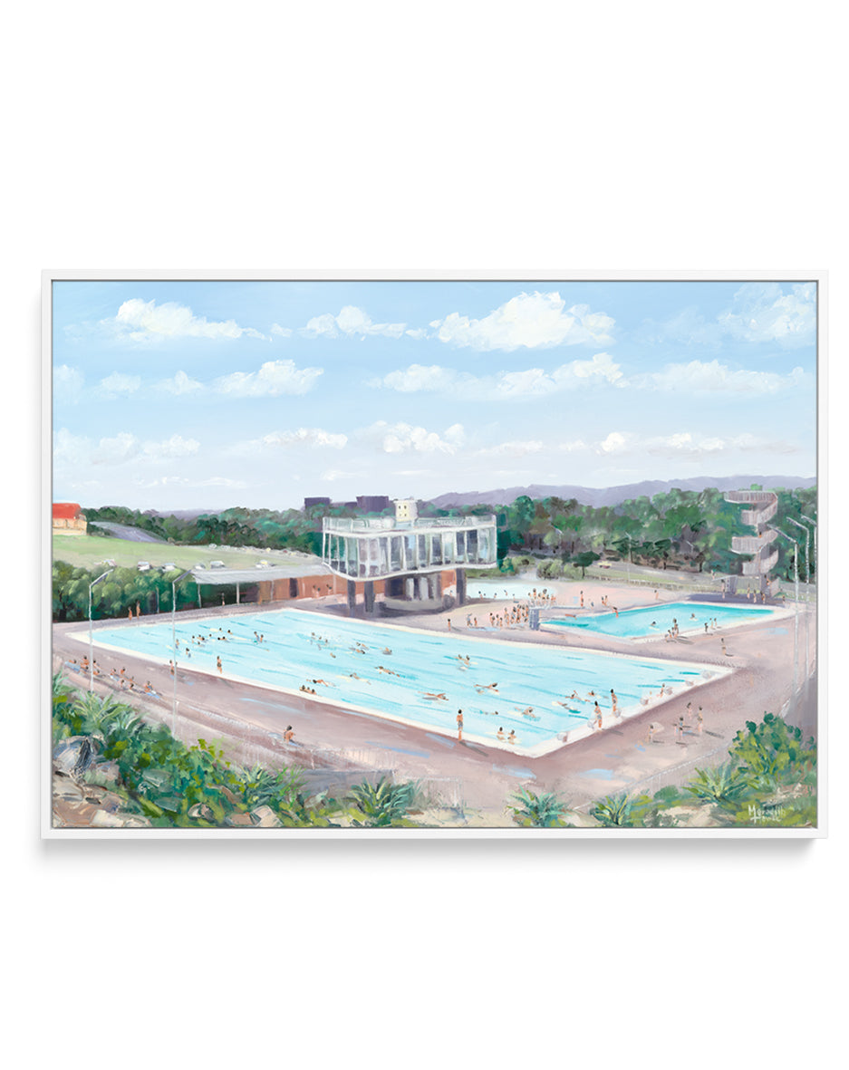 Centenary Pool Vintage by Meredith Howse | Framed Canvas Art Print