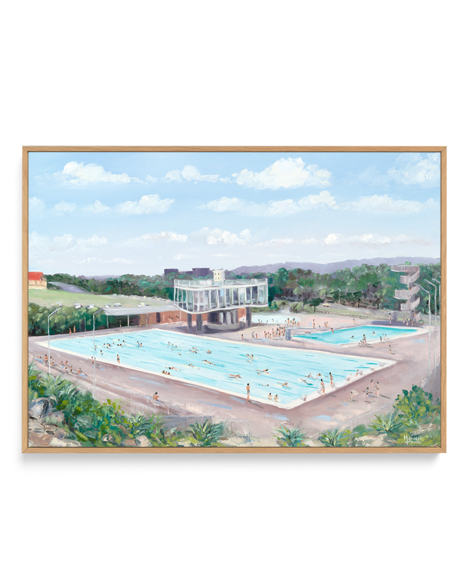 Centenary Pool Vintage by Meredith Howse | Framed Canvas Art Print