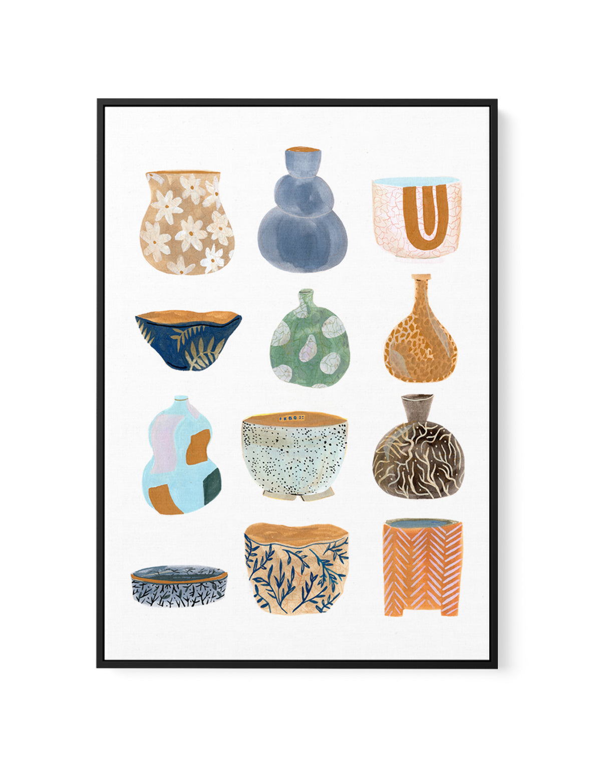 Ceramics by Laura Page | Framed Canvas Art Print