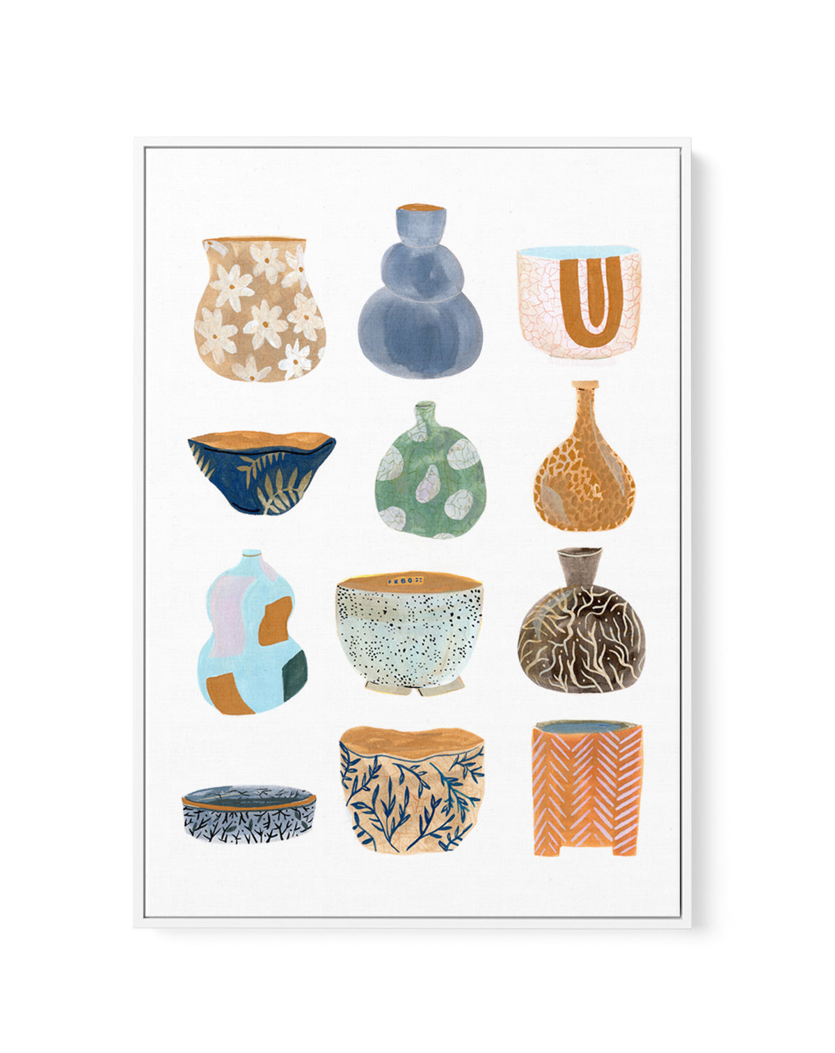 Ceramics by Laura Page | Framed Canvas Art Print