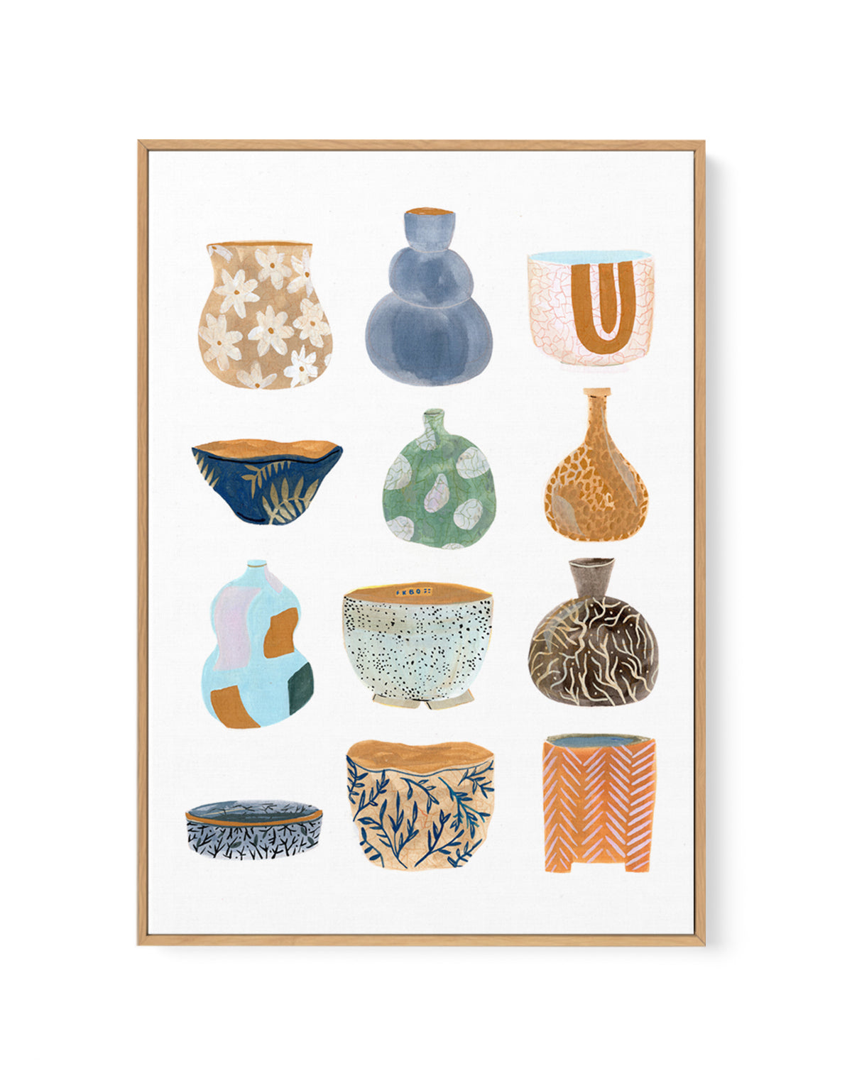 Ceramics by Laura Page | Framed Canvas Art Print