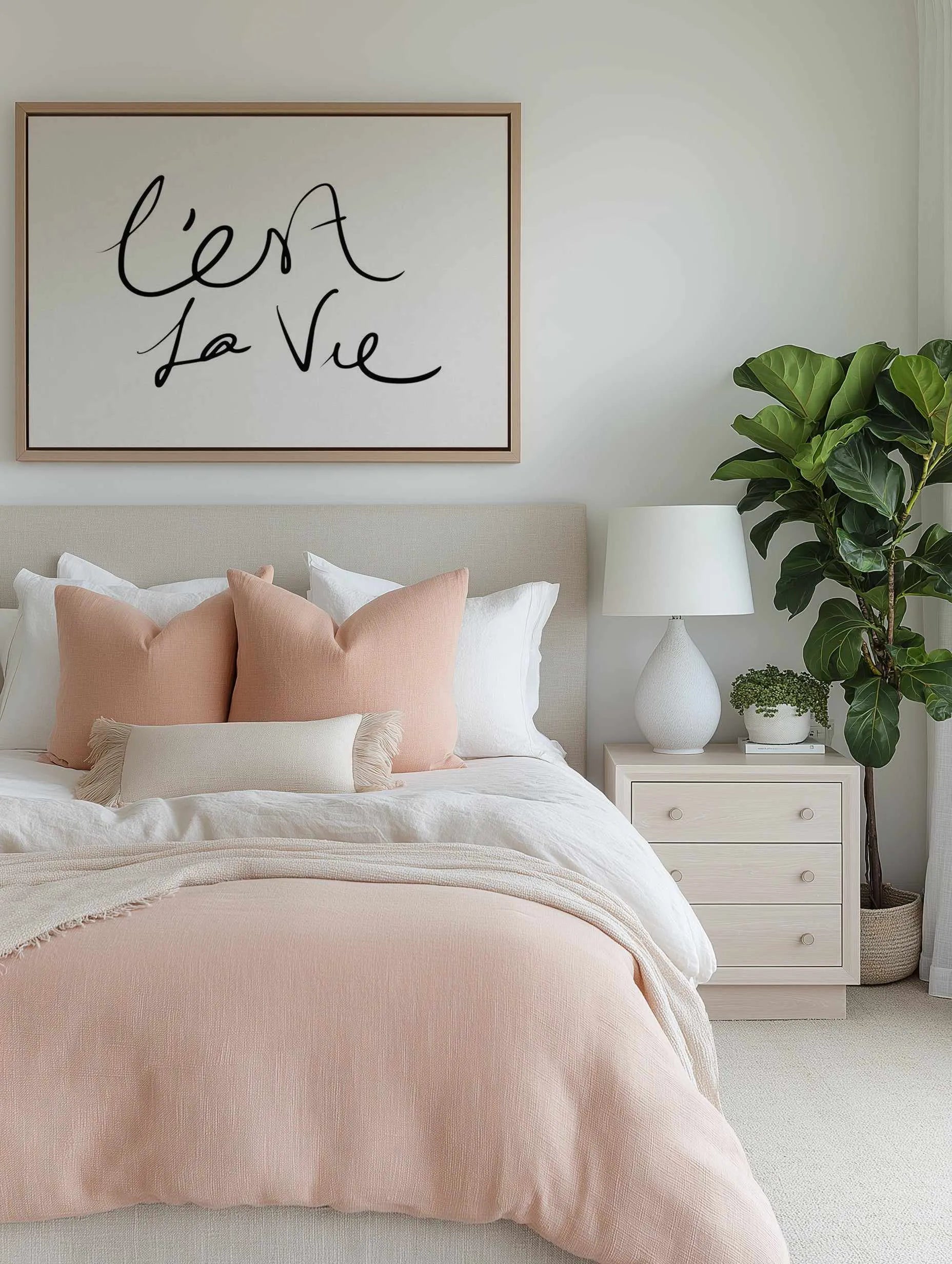 C'est La Vie B&W | Framed Canvas from Olive et Oriel where you can shop wallpaper and artworks online