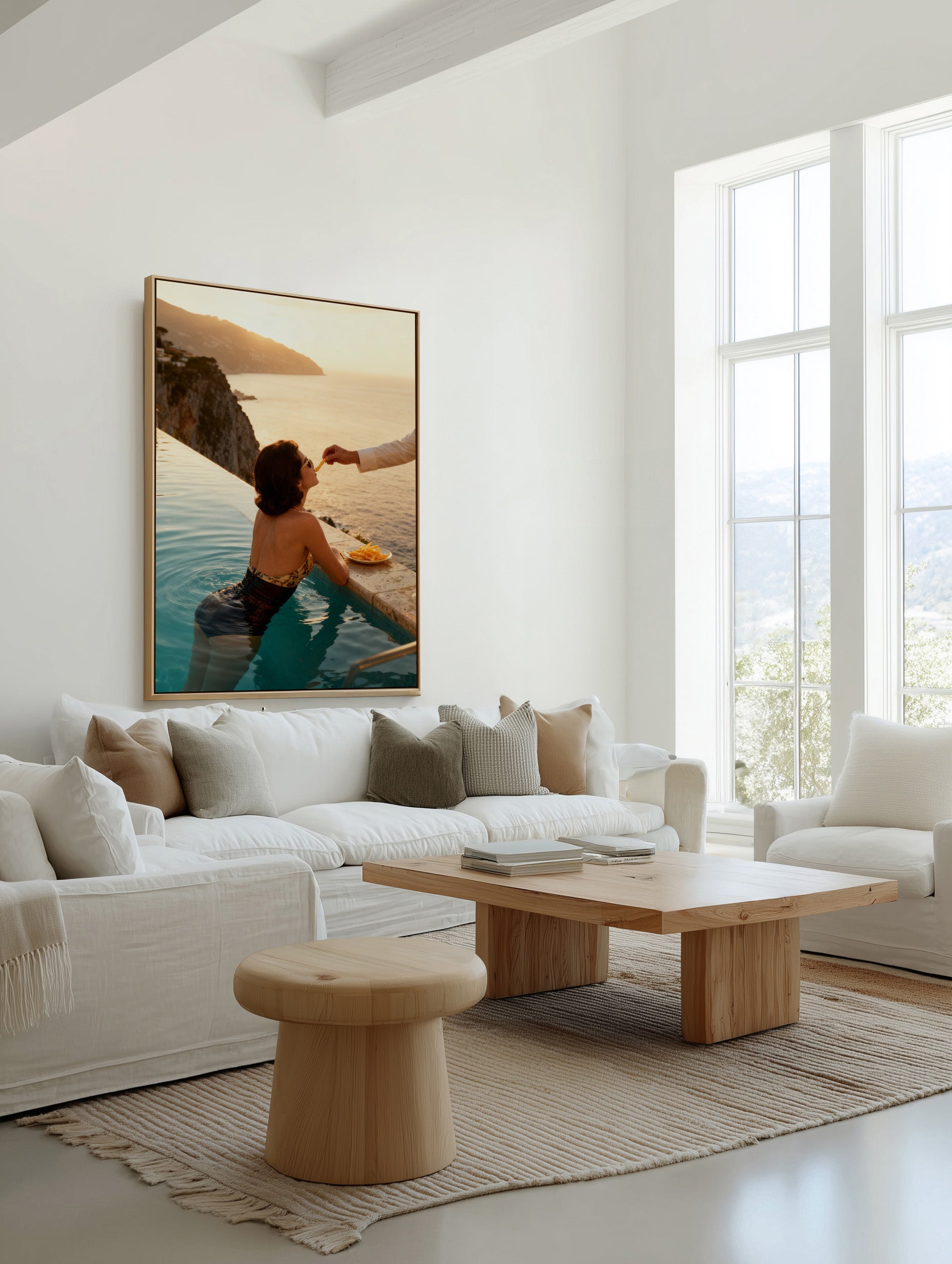 Champagne Frites | Framed Canvas Art Print