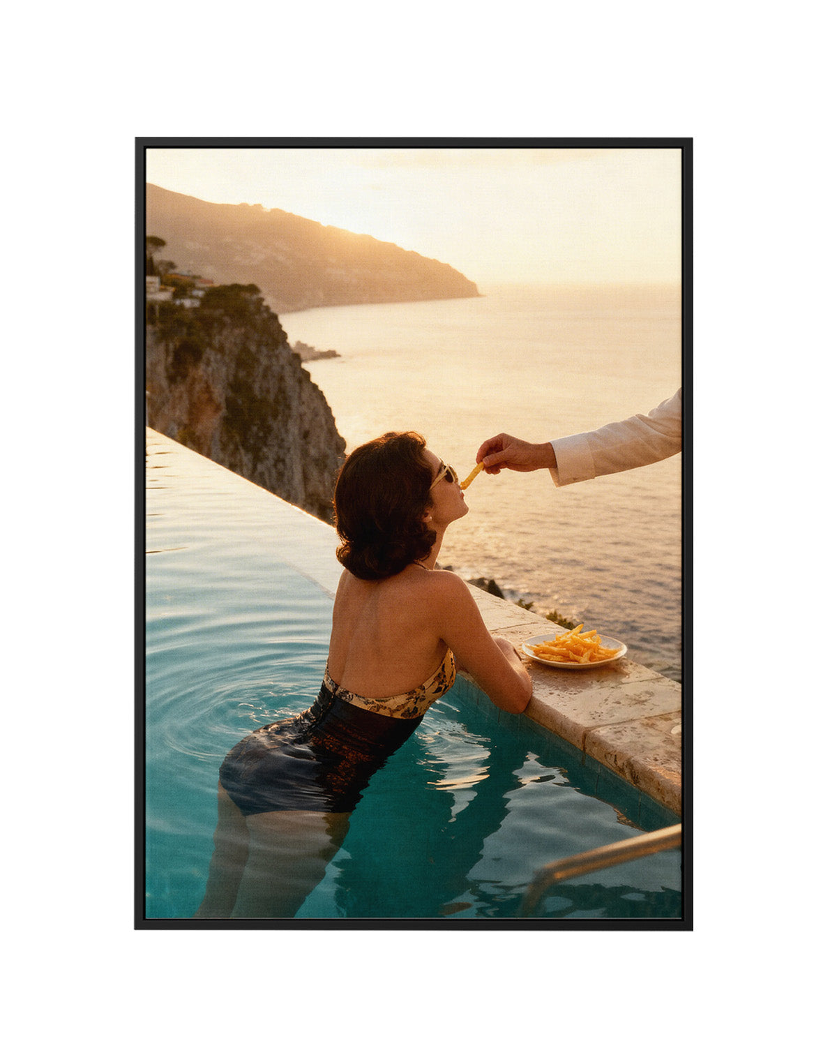 Champagne Frites | Framed Canvas Art Print